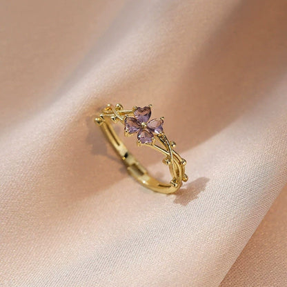 Women’s Open Flower Rings In Electroplated Copper, Perfect For Summer Wear