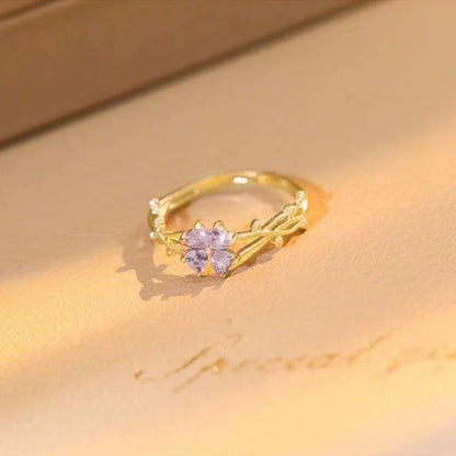 Women’s Open Flower Rings In Electroplated Copper, Perfect For Summer Wear