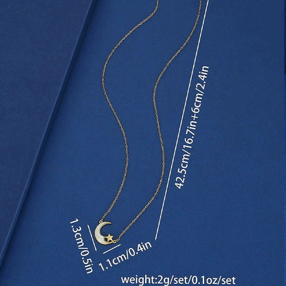 Electroplated Copper Shell Necklace For Women With Zircon Inlay On Cable Chain