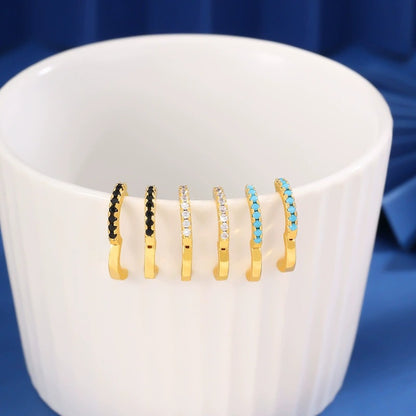 For Women 3 Pairs Earrings With Bezel Setting, Copper Material And Rhinestone Inlay