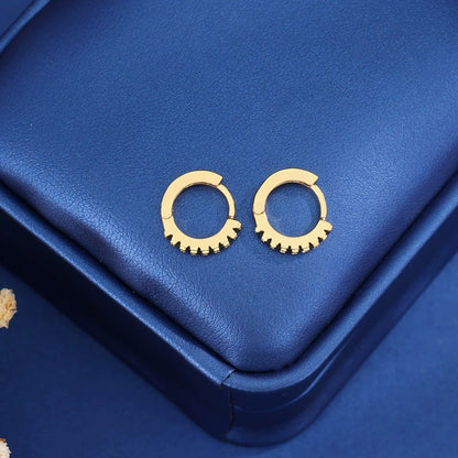 For Women 3 Pairs Earrings With Bezel Setting, Copper Material And Rhinestone Inlay