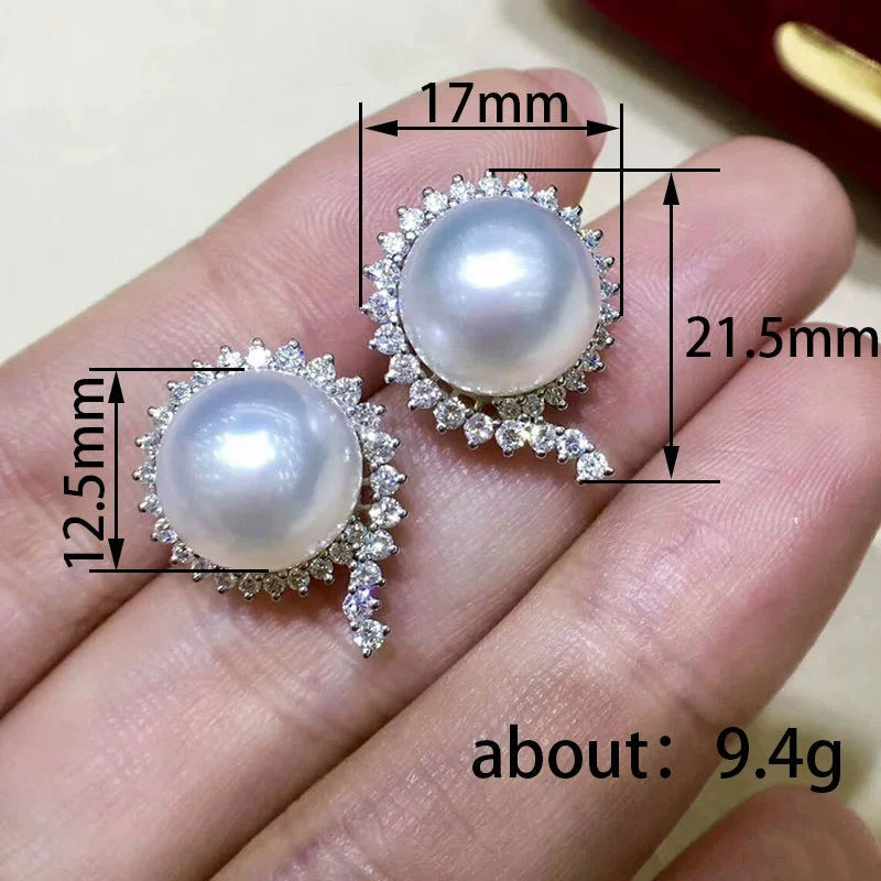 For Wedding Season Flowers Stud Earrings For Women Featuring Copper Posts And Zircon Inlay