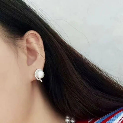 For Wedding Season Flowers Stud Earrings For Women Featuring Copper Posts And Zircon Inlay