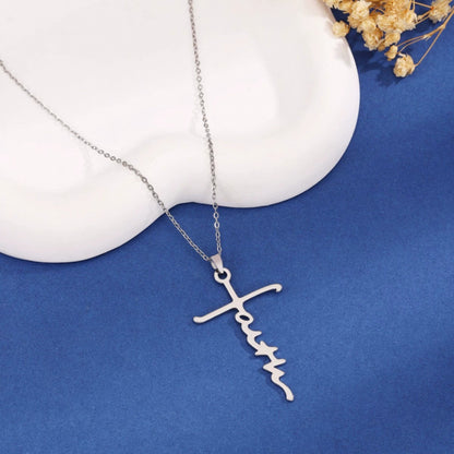 Copper Cross Necklace For Women With Electroplated Finish Featuring Copper Chain And Pendant