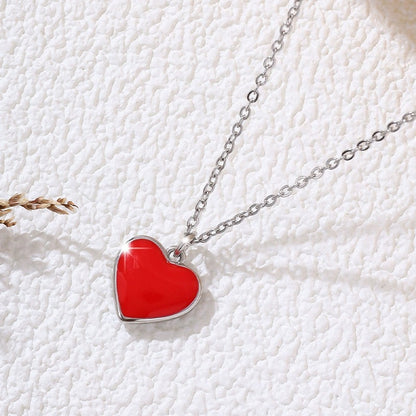 Sweet Heart Shape Necklace For Women In Copper Pendant With Electroplated Finish And Cable Chain
