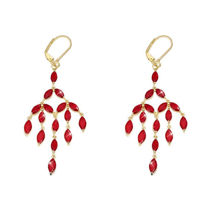 Tassel Drop Earrings For Women Featuring Copper Studs And Zircon Inlay Material