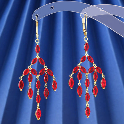 Tassel Drop Earrings For Women Featuring Copper Studs And Zircon Inlay Material
