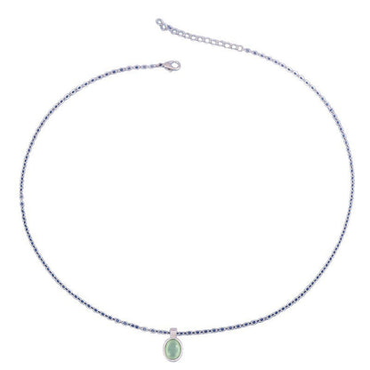 Oval Copper Necklace For Women With Electroplated Finish And Cable Chain