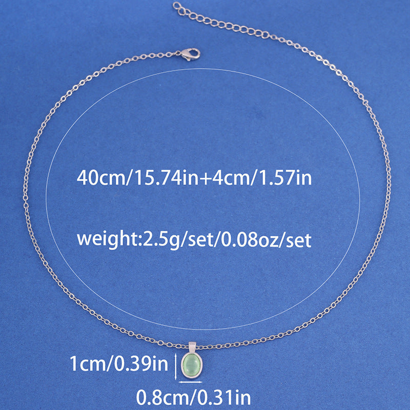 Oval Copper Necklace For Women With Electroplated Finish And Cable Chain
