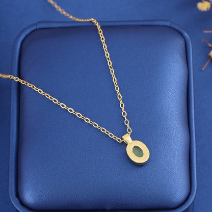 Oval Copper Necklace For Women With Electroplated Finish And Cable Chain