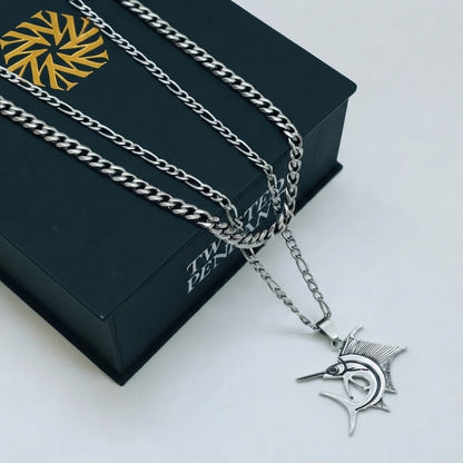 Animal Pendant Necklace In 304 Stainless Steel With Waterproof Non Tarnish Finish, Hip-Hop Style For Women, Featuring Cuban Link Chain