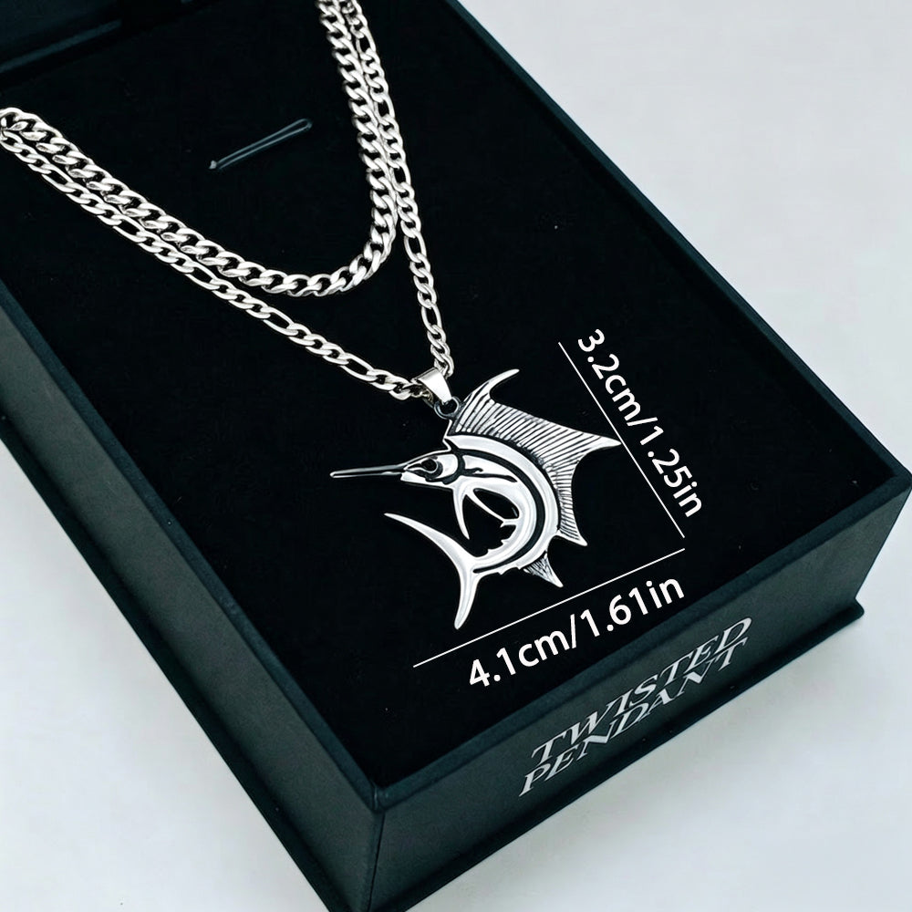 Animal Pendant Necklace In 304 Stainless Steel With Waterproof Non Tarnish Finish, Hip-Hop Style For Women, Featuring Cuban Link Chain