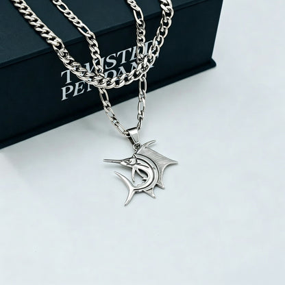 Animal Pendant Necklace In 304 Stainless Steel With Waterproof Non Tarnish Finish, Hip-Hop Style For Women, Featuring Cuban Link Chain