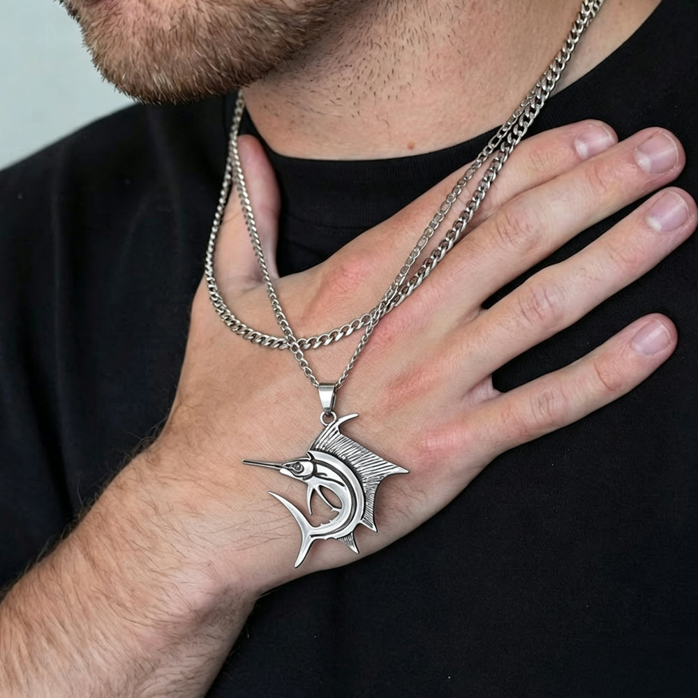 Animal Pendant Necklace In 304 Stainless Steel With Waterproof Non Tarnish Finish, Hip-Hop Style For Women, Featuring Cuban Link Chain