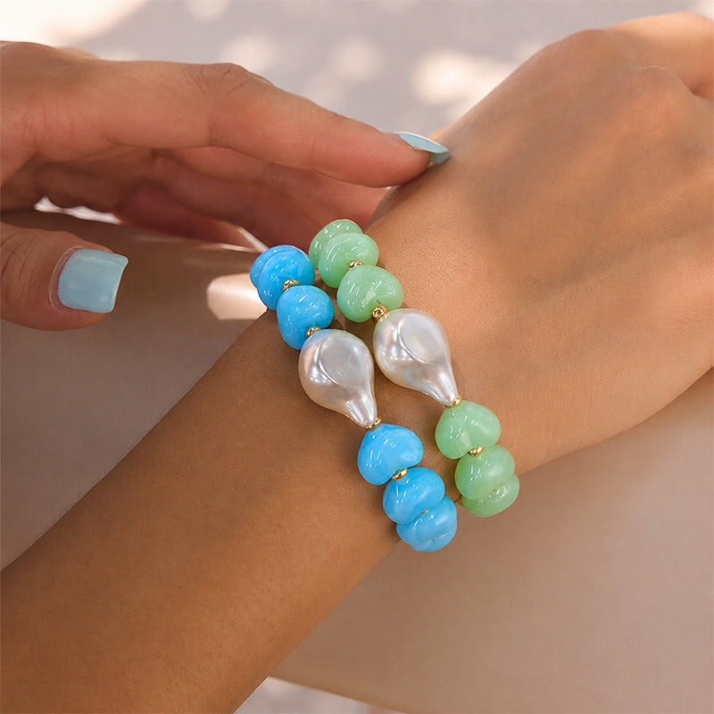 Irregular Acrylic Bracelets For Women With Waterproof Non Tarnish Design, 18K Real Gold Plated PVD Coated Featuring Tiger Eye Inlay