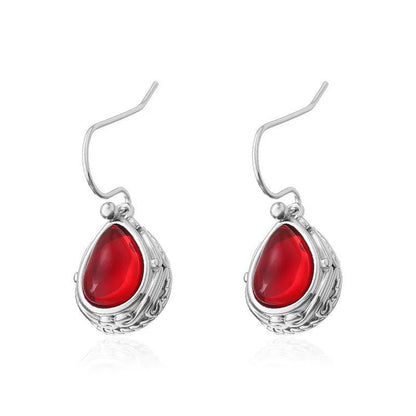 Water Droplets For Women Silver Ethnic Style Drop Earrings Featuring Copper And 304 Stainless Steel Studs
