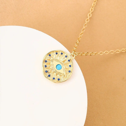Moon Pendant Necklace For Women In Electroplated Golden Plated Copper
