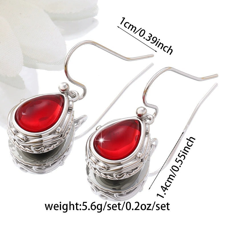 Water Droplets For Women Silver Ethnic Style Drop Earrings Featuring Copper And 304 Stainless Steel Studs