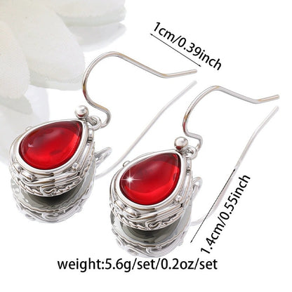 Water Droplets For Women Silver Ethnic Style Drop Earrings Featuring Copper And 304 Stainless Steel Studs