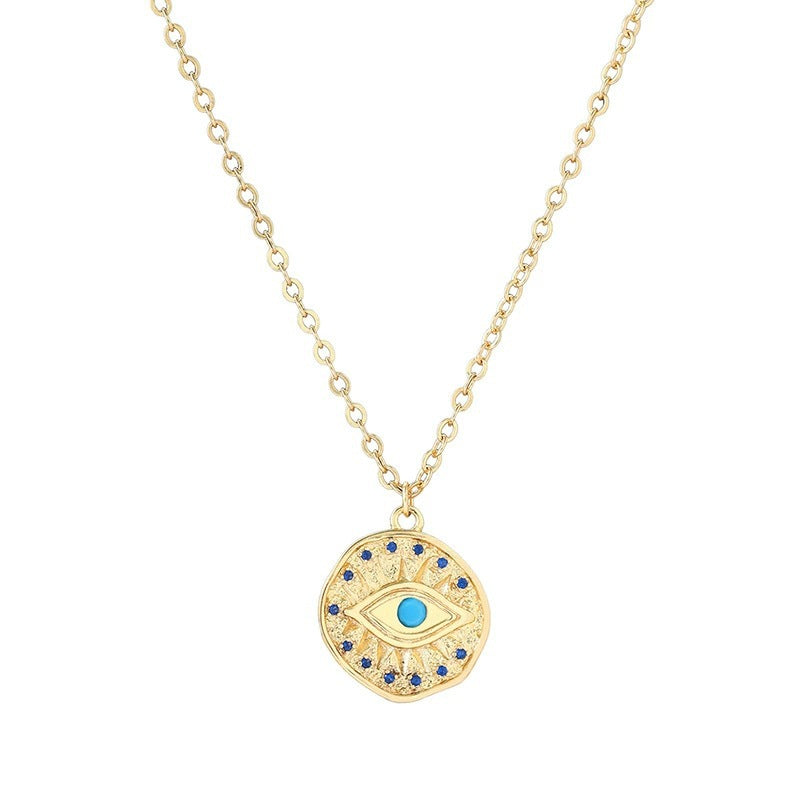 Moon Pendant Necklace For Women In Electroplated Golden Plated Copper