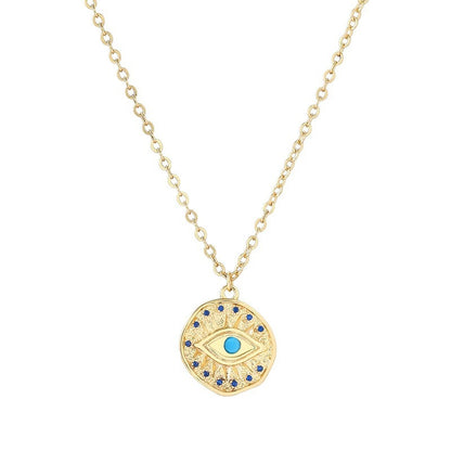 Moon Pendant Necklace For Women In Electroplated Golden Plated Copper