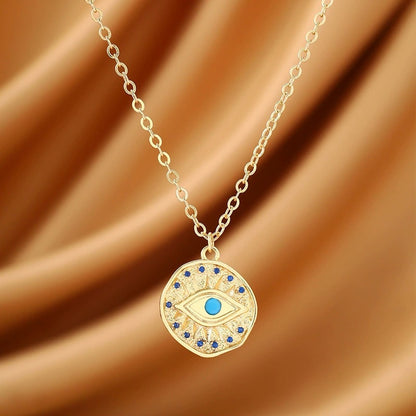 Moon Pendant Necklace For Women In Electroplated Golden Plated Copper