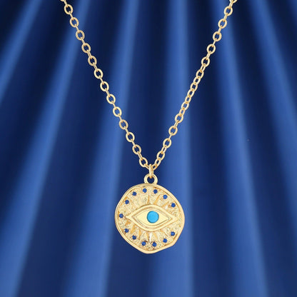 Moon Pendant Necklace For Women In Electroplated Golden Plated Copper