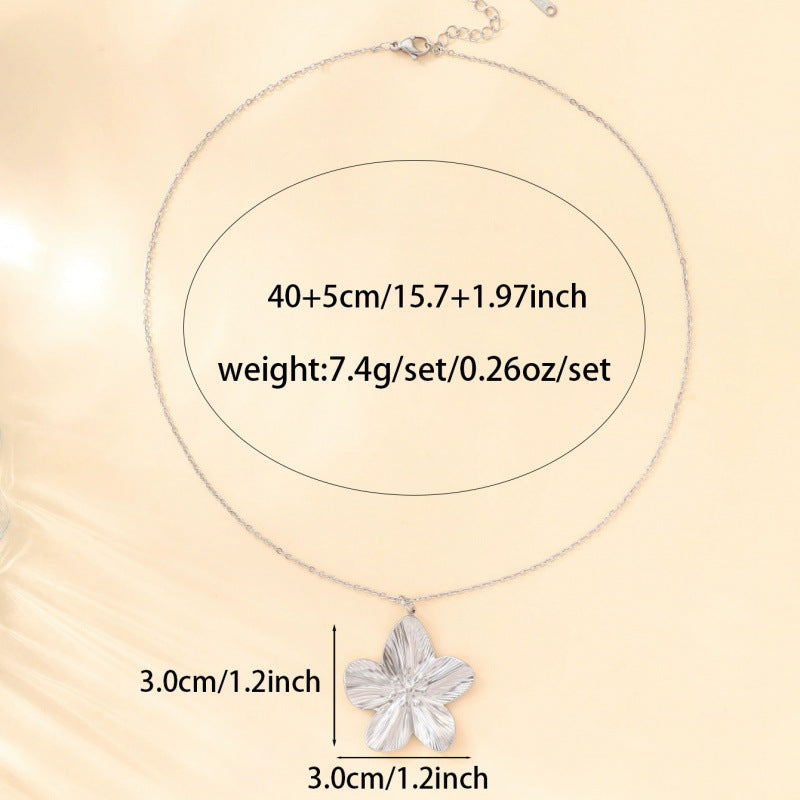 Sunflower White Necklace For Women With Electroplated Copper Pendant And Cable Chain