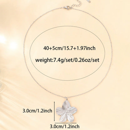 Sunflower White Necklace For Women With Electroplated Copper Pendant And Cable Chain