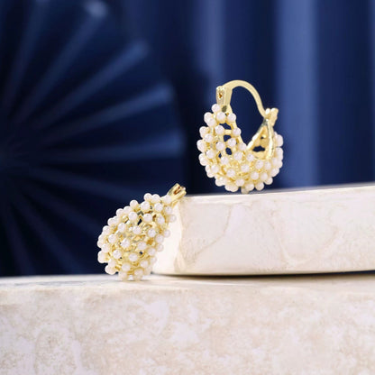 Irregular Gold Earrings For Women Featuring Electroplated Finish And Copper Studs