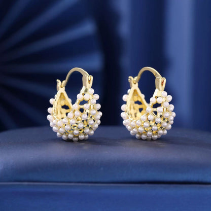 Irregular Gold Earrings For Women Featuring Electroplated Finish And Copper Studs