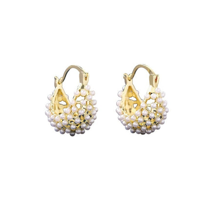 Irregular Gold Earrings For Women Featuring Electroplated Finish And Copper Studs