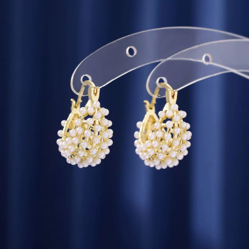 Irregular Gold Earrings For Women Featuring Electroplated Finish And Copper Studs