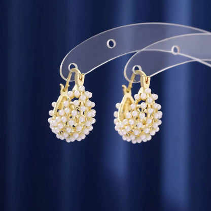Irregular Gold Earrings For Women Featuring Electroplated Finish And Copper Studs