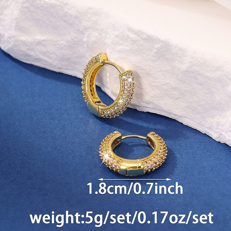 Luxurious Gold Geometric Earrings For Women With Copper Ear Pins