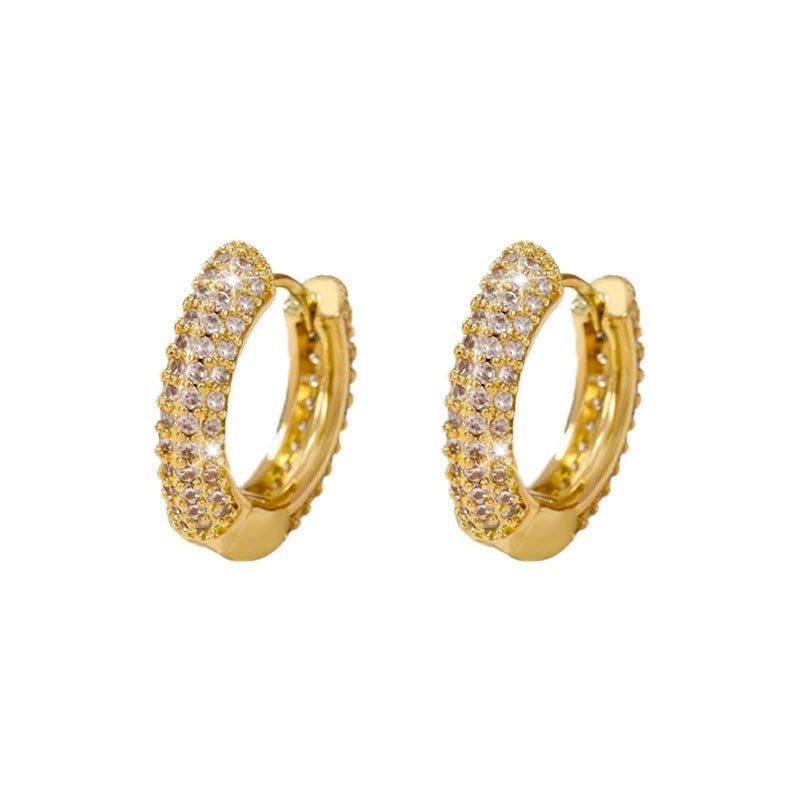 Luxurious Gold Geometric Earrings For Women With Copper Ear Pins