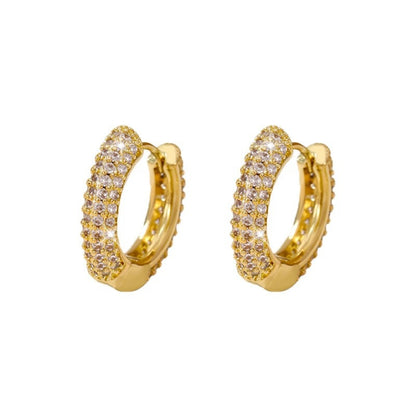 Luxurious Gold Geometric Earrings For Women With Copper Ear Pins