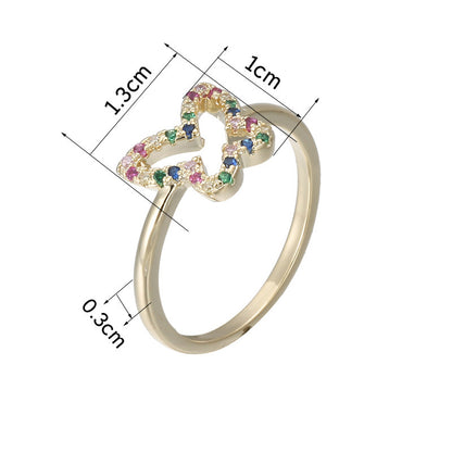 Butterfly Zircon Ring For Women With Electroplated Finish, Featuring Design