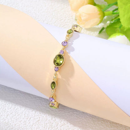 Sweet Daisy Copper Bracelet For Women With Electroplated Gold Plating And Zircon Inlay
