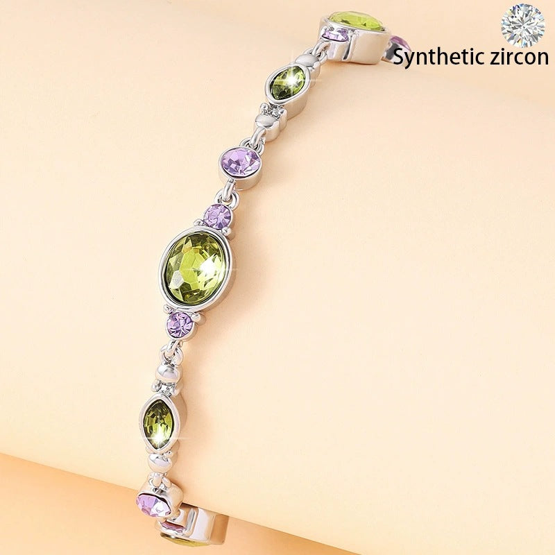 Sweet Daisy Copper Bracelet For Women With Electroplated Gold Plating And Zircon Inlay