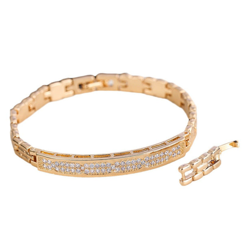 Electroplated Gold Copper Bangle Bracelet Featuring Elegant Design