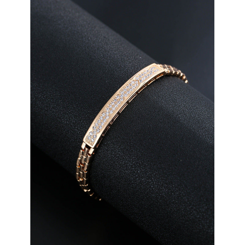 Electroplated Gold Copper Bangle Bracelet Featuring Elegant Design