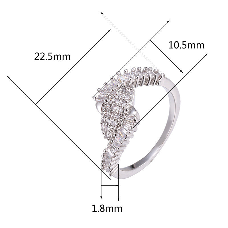 Simple Style Geometric Rings For Women, Copper Material With Golden Plated Electroplated Finish And Zircon Inlay