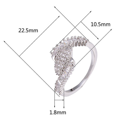 Simple Style Geometric Rings For Women, Copper Material With Golden Plated Electroplated Finish And Zircon Inlay