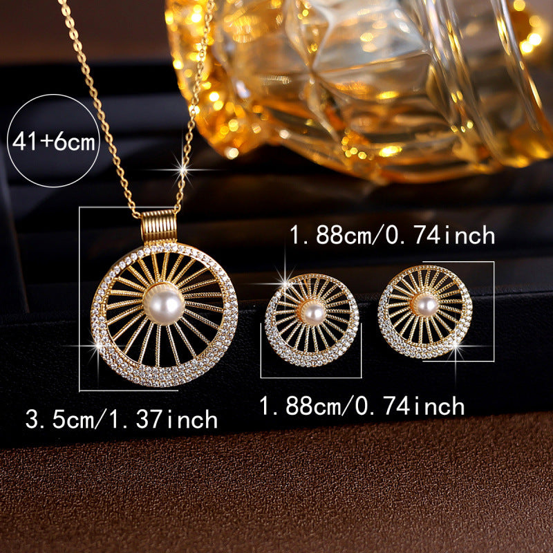Sunflower Necklace For Women With Electroplated Copper And Zircon Inlay, Featuring Micro Super Whisper Thin Chain