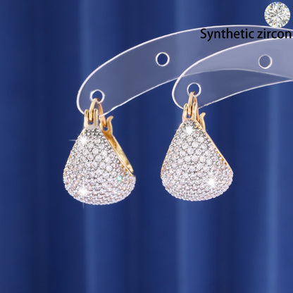 White Flowers Stud Earrings For Women Featuring Copper With 925 Sterling Silver Posts And Zircon Inlay