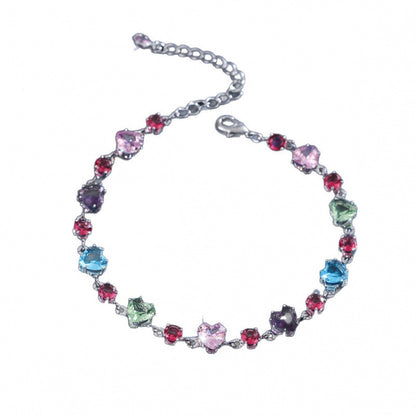 Luxurious Round Copper Bracelet For Women With Zircon Inlay In Colour