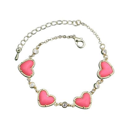 Heart Shape Copper Bracelet For Women With Electroplated Gold Plating In Elegant Gold Color