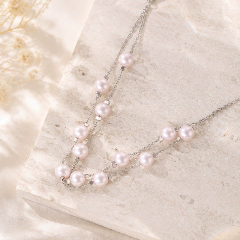 Elegant Pearl Bracelet For Women With Copper Slider Chain, Electroplated Gold Plating Process