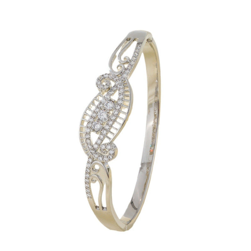 Elegant Women's Copper Bangle With Silver Electroplated Finish, 1 PCS Package
